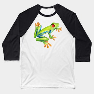 Cozy Red-Eyed Tree Frog Baseball T-Shirt